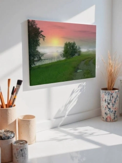 Картина на стену 40 X 50 Закат в поле