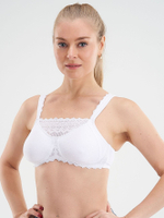 Бюстгальтер ортопедический после мастэктомии с манишкой Amoena Dana без косточек, белый, 70B