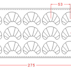 636-у | Форма для шоколадных изделий "Круассан" (275*135 мм)
