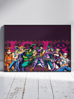 Постер плакат Персонажи На Фиолетовом Фоне Jojo