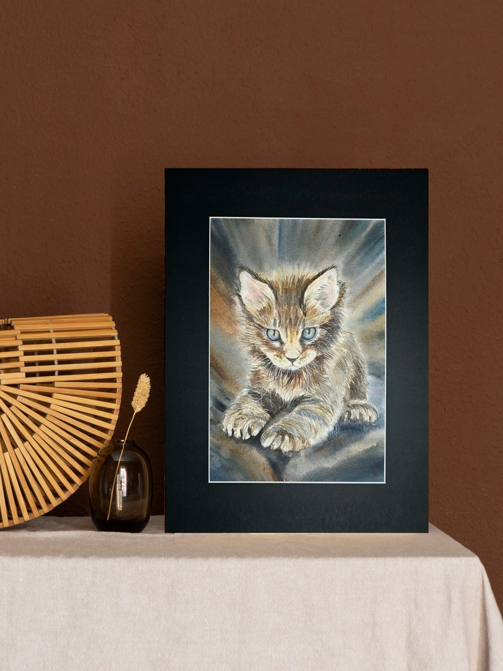 Картина авторская акварельная в паспарту 30х40 см на стену для интерьера "Малыш"