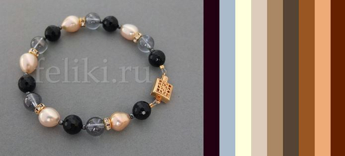 браслет из агата и хрусталя (б-0803-16)