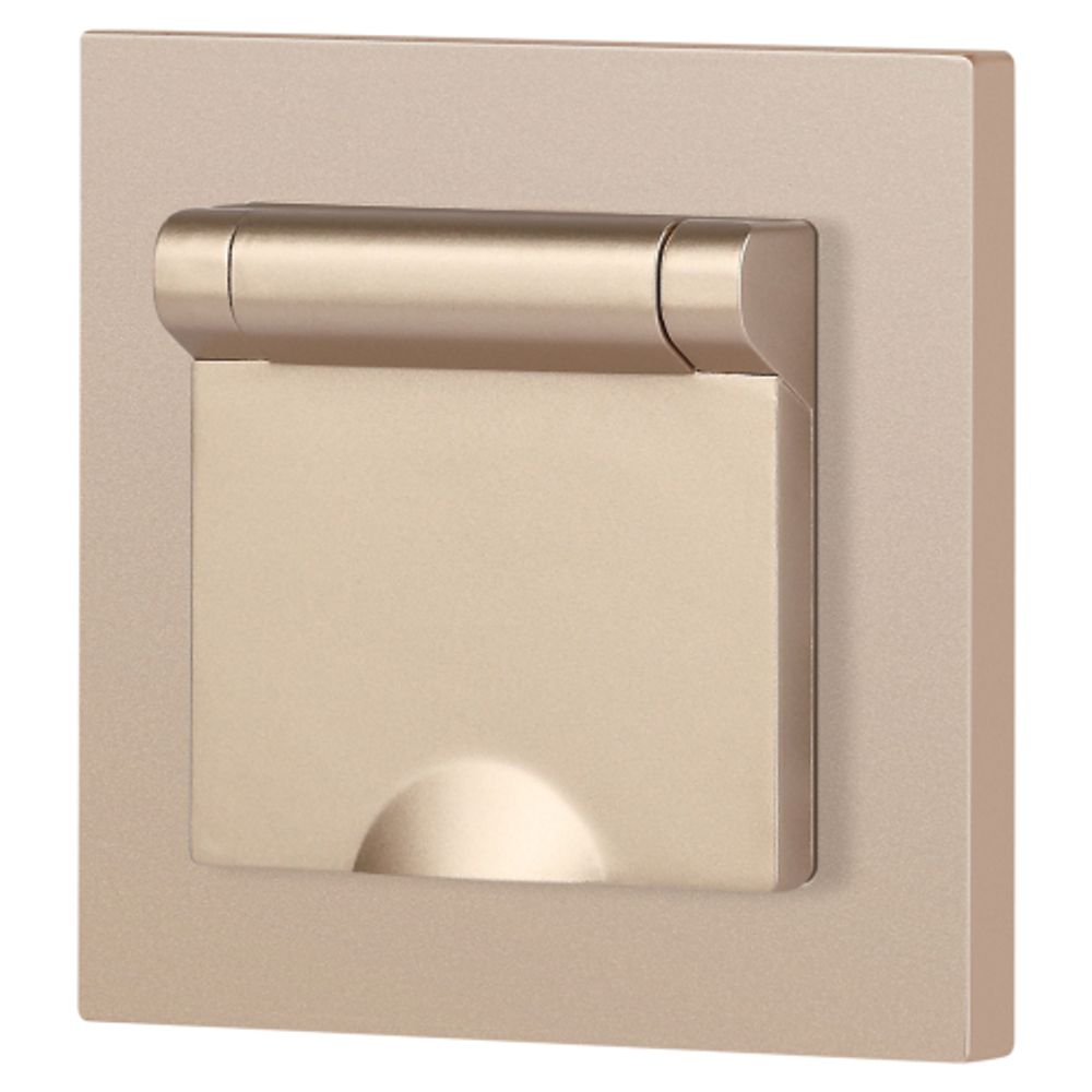 Розетка Intro Accent 6-203-04 2P+E Schuko с крышкой 16А-250В IP20 СУ AL/CU шампань