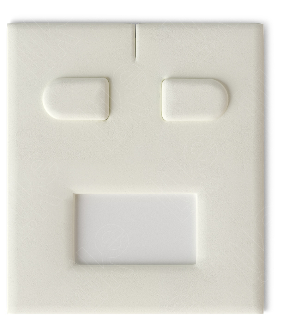 Вкладыш 03 наклонный под серьги (2 язычка) с окошком для бирки, прорезь для нитки