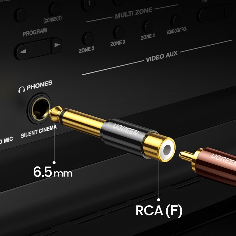 Переходник Audio RCA - Audio 6.35mm UGREEN 80731