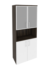 Шкаф высокий широкий с 2 комплектами дверей и стеклом в раме Onix