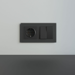 Рамка из стекла на 2 поста Senso черный soft-touch W0023108