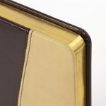 Ежедневник датированный 2022 А5 138x213 мм BRAUBERG "De Luxe", под кожу, коричневый/бежевый, 112746