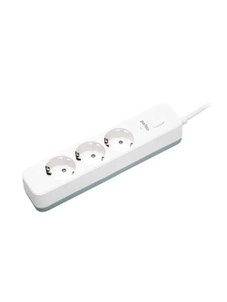 Сетевой фильтр Perfeo "POWER STREAM", 2500W, 1,5м, 3 розетки, белый.