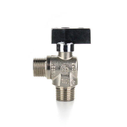 Кран шаровой угловой для стиральных машин 1/2"×1/2" НН, ручка бабочка
