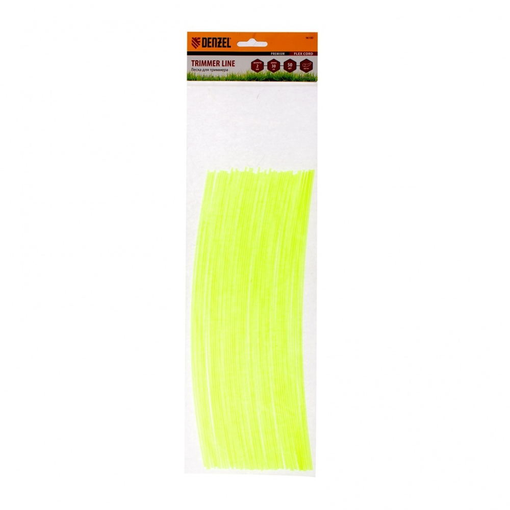 Леска для триммера, круглая нарезанная 2 мм х 30 см, 50 шт Flex cord Denzel