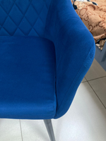 Стул Сиэтл каркас черный основание велюр синий