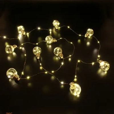 Гирлянда для дома «Теплый свет» на батарейках 3,0 м, 10 насадок, 80 ламп LED, d-5 см, 2 реж, (3АА), IP-20, Теплый белый