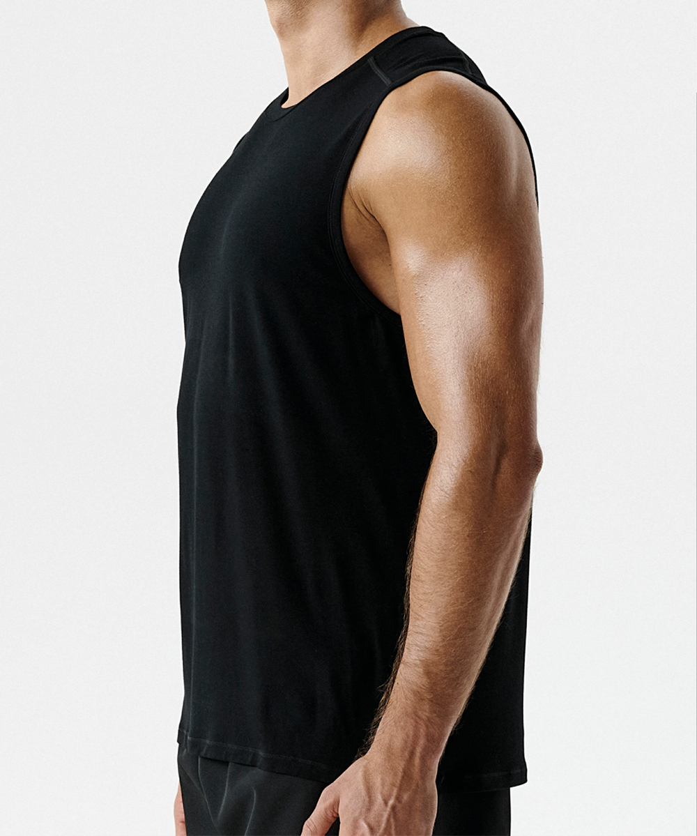 Майка мужская спортивная Atlantic, 1 шт. в уп., бамбук, черная, MV-052