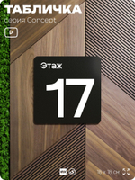 Табличка Этаж 17, на дверь и стену, навигационная и информационная, серия CONCEPT, 18х18 см, Айдентика Технолоджи