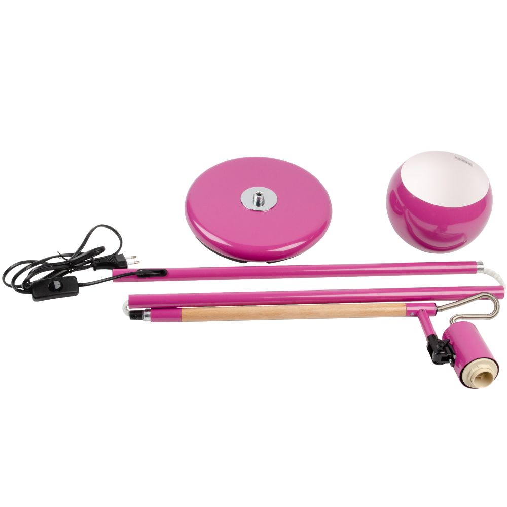 UML-T702 E14 PINK Торшер напольный под лампу Е14. 60W. с регулировкой наклона. Механический выключатель. Розовый. ТМ Uniel