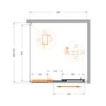 Душевой уголок Cezares MOLVENO-AF-31-90-C-BORO-IV, 90х90х195, профиль брашированное золото, прозрачное стекло