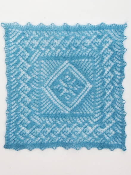 Оренбургский пуховый платок-паутинка А1515-04 голубой