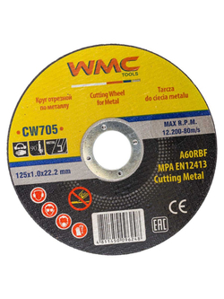 Круг отрезной 125x1.0x22.2мм WMC TOOLS WMC-CW705
