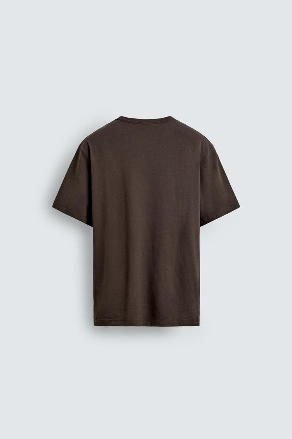 ZARA ФУТБОЛКА С ВЫШИТОЙ НАДПИСЬЮ, КОРИЧНЕВЫЙ