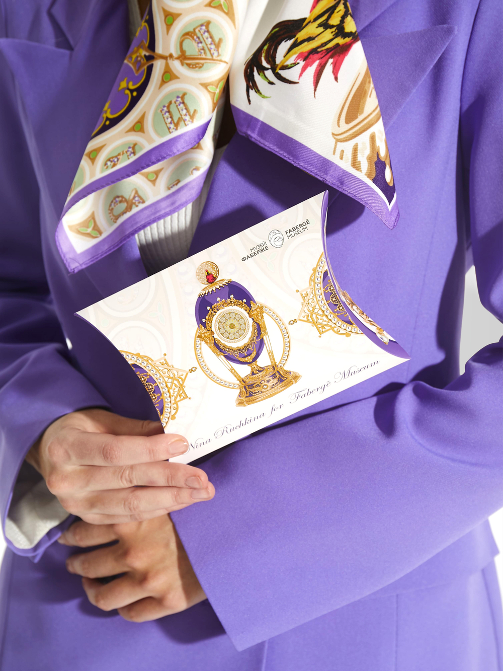 Платок «Пасхальное яйцо-часы Петушок»