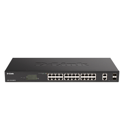Коммутатор D-Link EasySmart L2 Switch 24х1000Base-T PoE, 2xCombo 1000Base-T/SFP, PoE Budget 370W