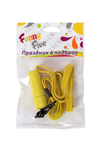 Желтая вибропуля на ремешке - 5,5 см. (Цвет: желтый)