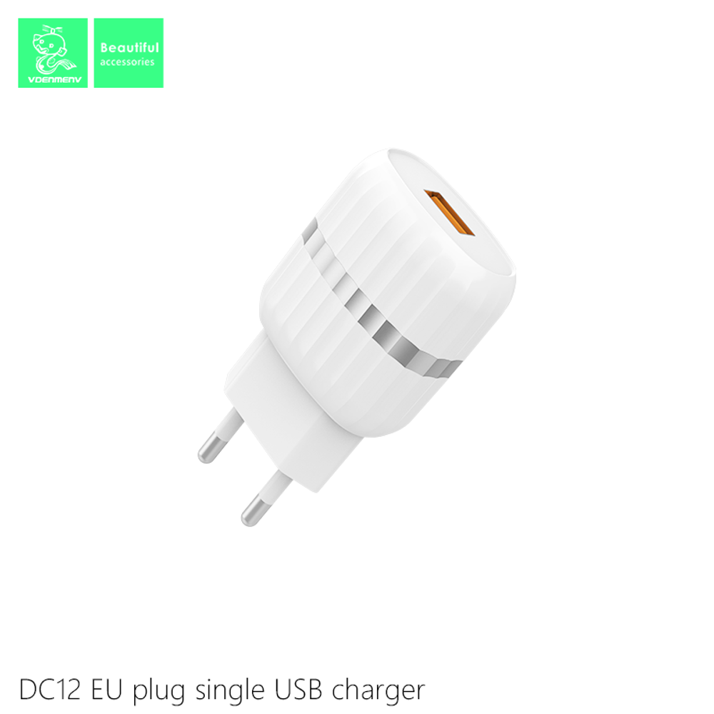 Сетевой адаптер питания DENMEN DC12 1USB (белый)