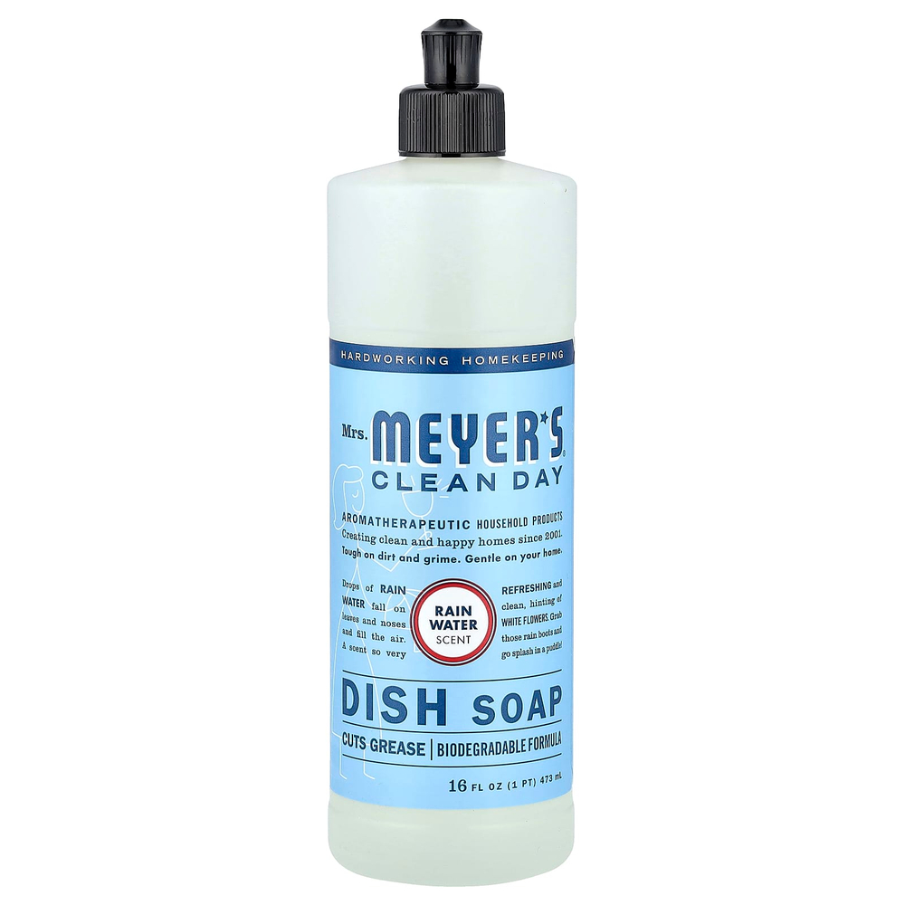 Mrs. Meyers Clean Day, Мыло для посуды, дождевая вода, 473 мл (16 жидк. Унций)