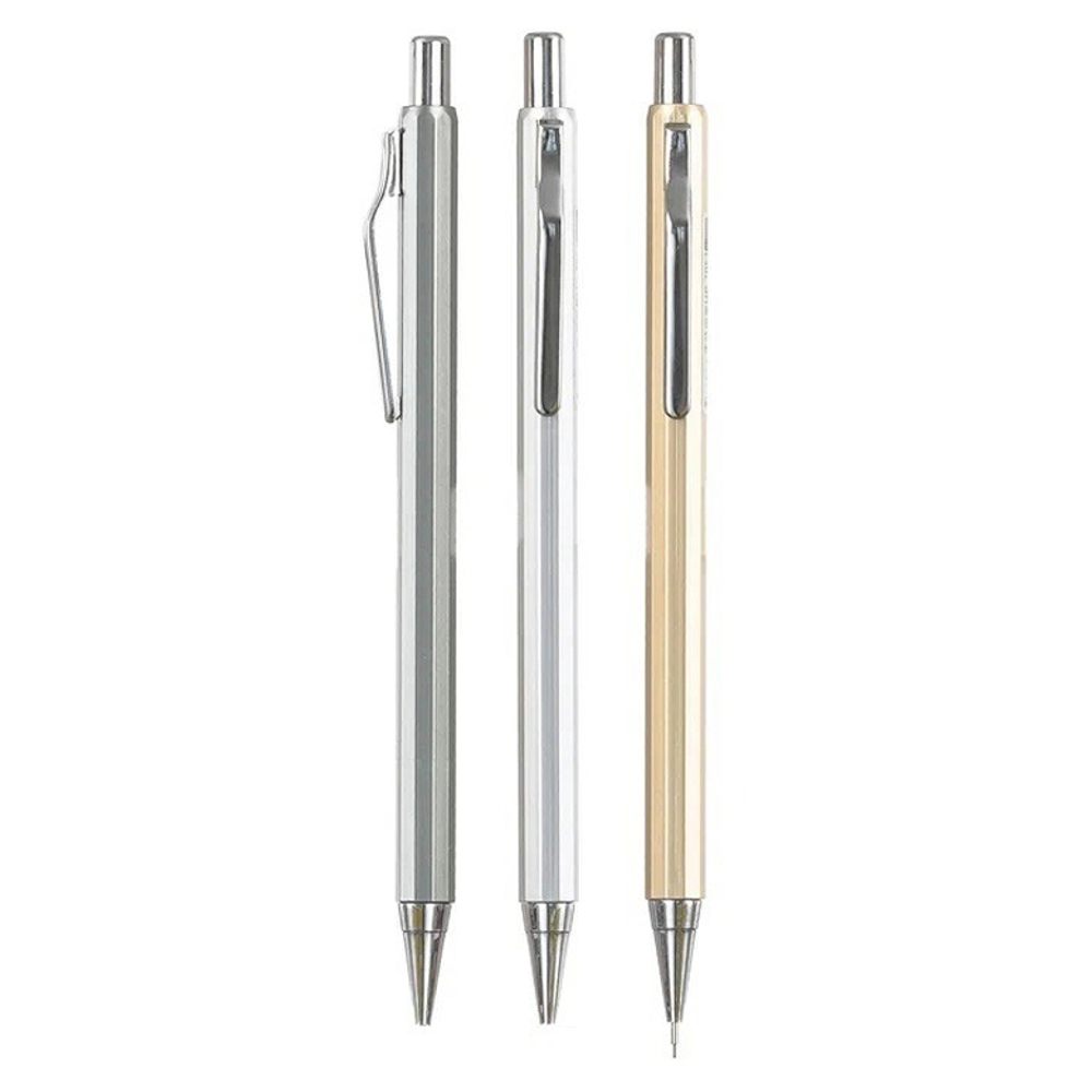 Карандаш автоматический, чернографитный, T&H, 3 цвета корпуса с серебристым клипом, 60 шт