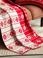 Плед из хлопка с новогодним рисунком frostwork из коллекции new year essential, 130x180 см