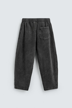 ZARA ДЖОГГЕРЫ BALLOON FIT С ЭФФЕКТОМ ПОТЕРТОСТИ, ТЕМНЫЙ АНТРАЦИТ