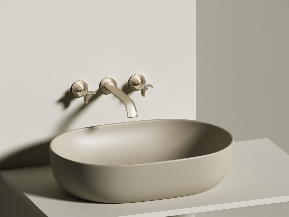 Умывальник чаша накладная овальная (цвет Капучино Матовый) Element 600x415x135мм