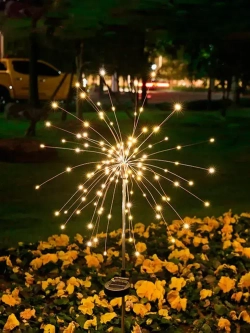 Декоративный садовый уличный светильник 200 ламп на солнечной батарее "Фонарик Фейерверк"