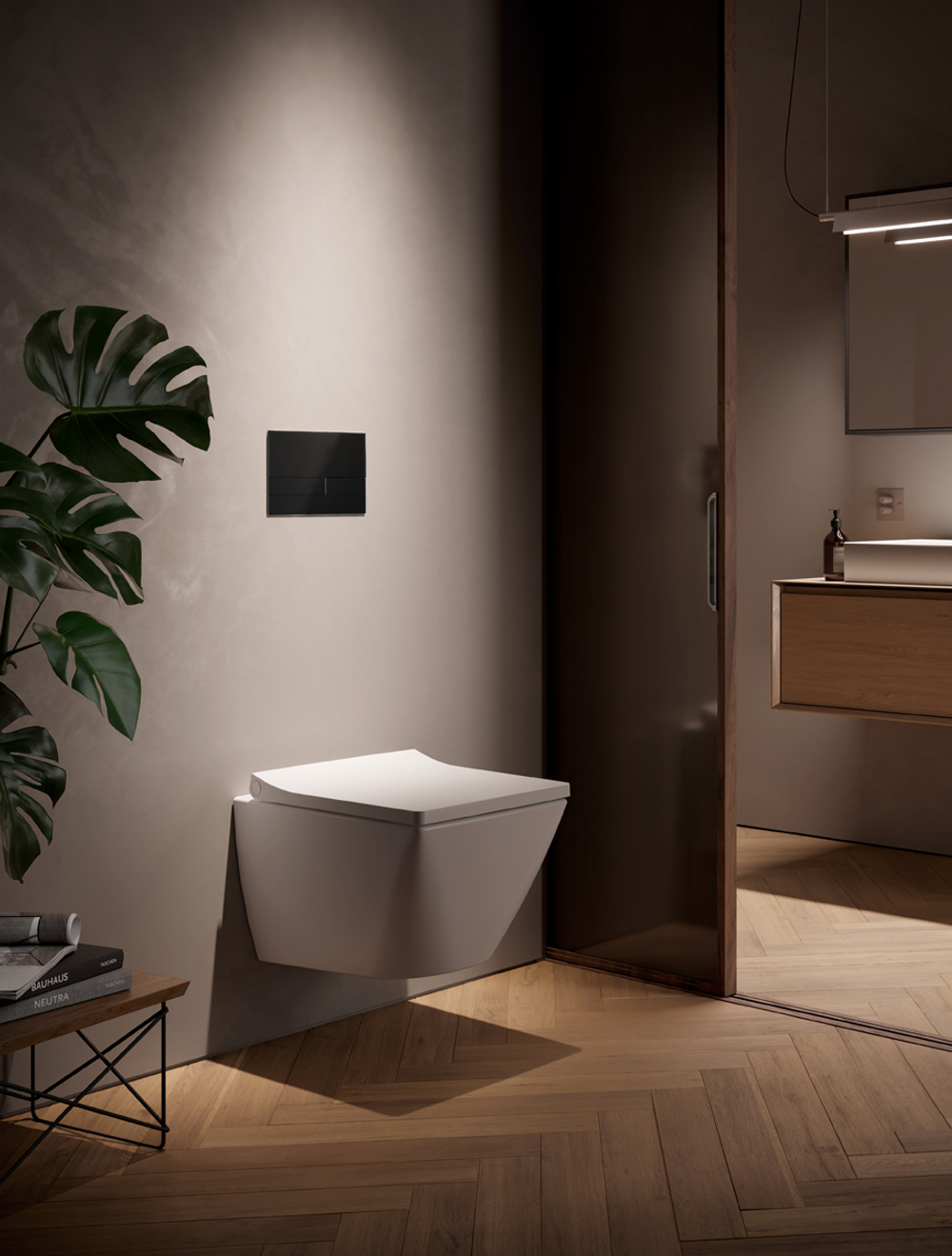 Панель смыва TECEspring Square черный (акрил)