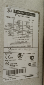 Telemecanique ATV71HD75N4Z б/у