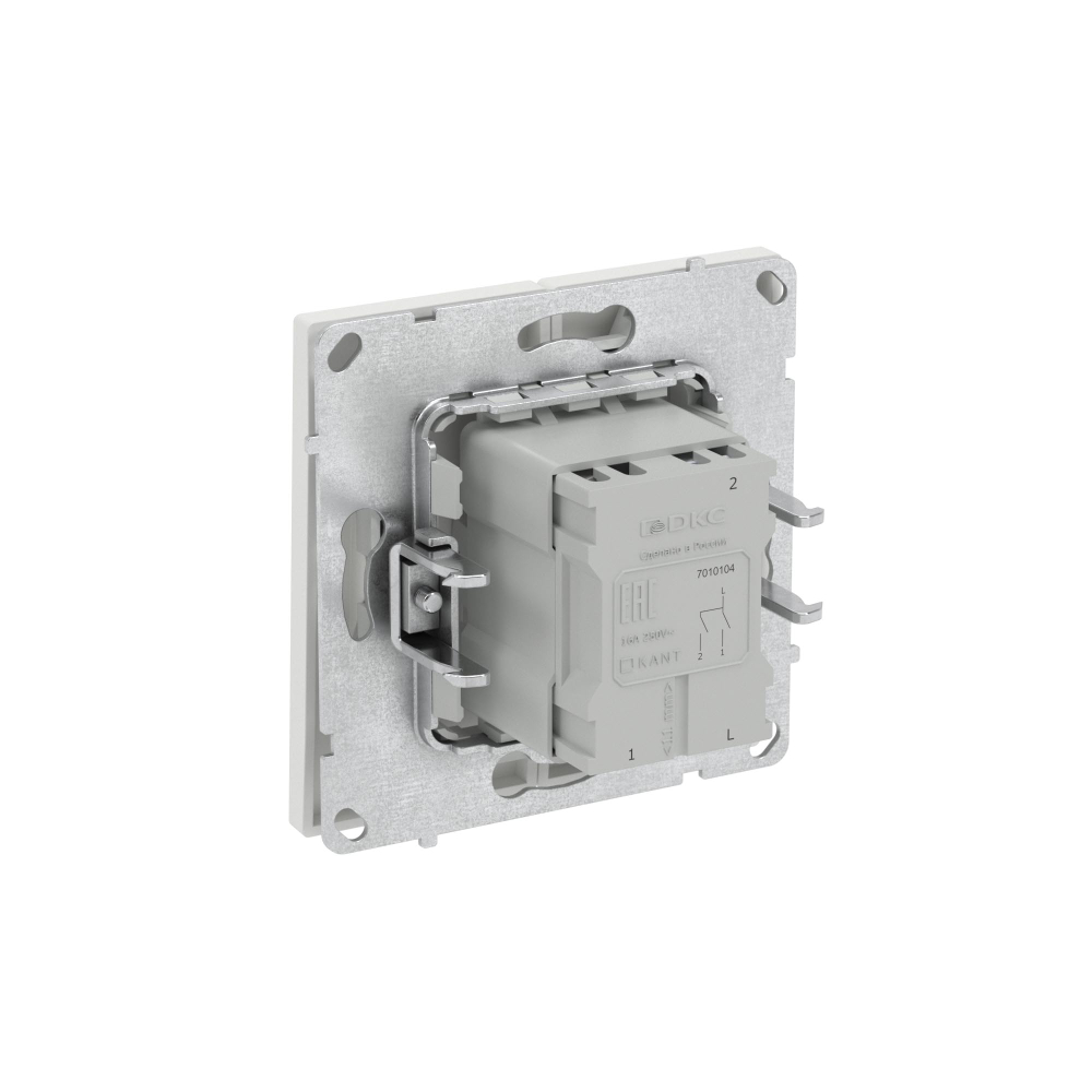 Выключатель двухклавишный, KANT, белый песок