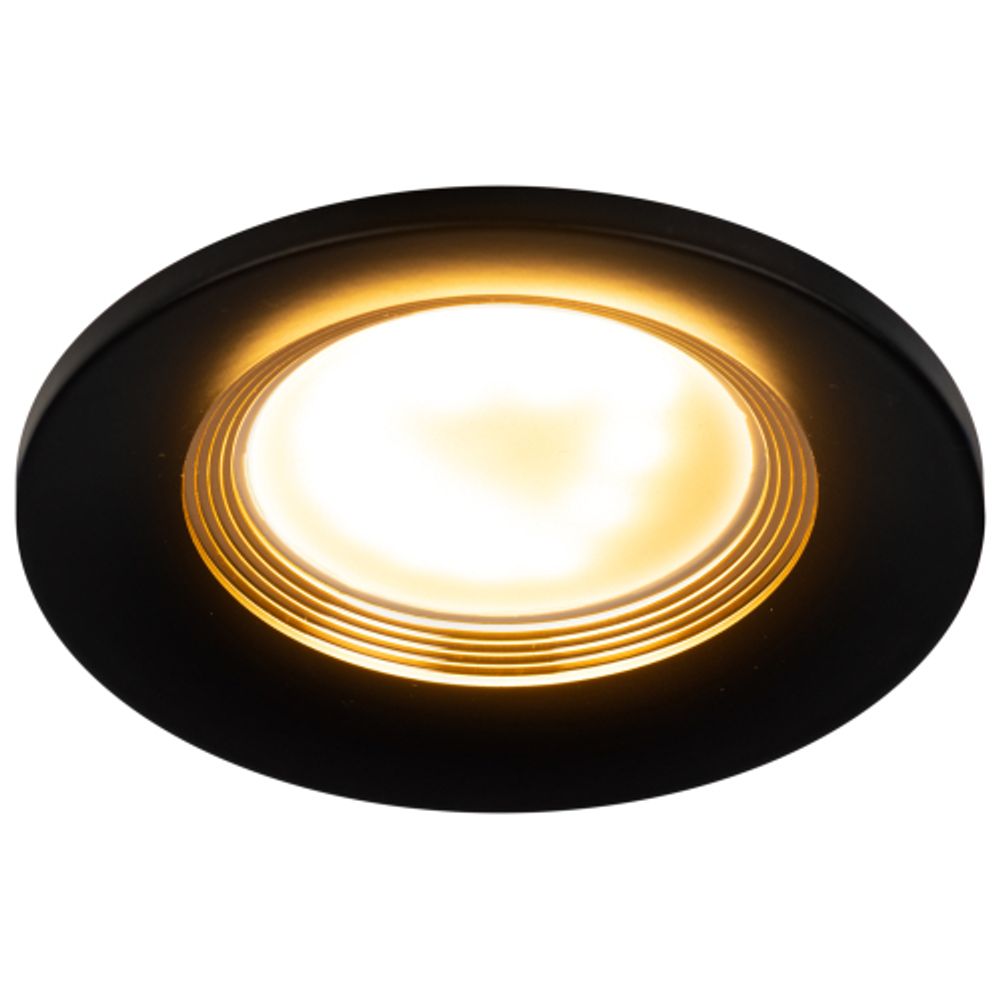 Встраиваемый светильник алюминиевый ЭРА KL107 BK/GD MR16 GU5.3 черный золото | Алюминиевые встраиваемые светильники