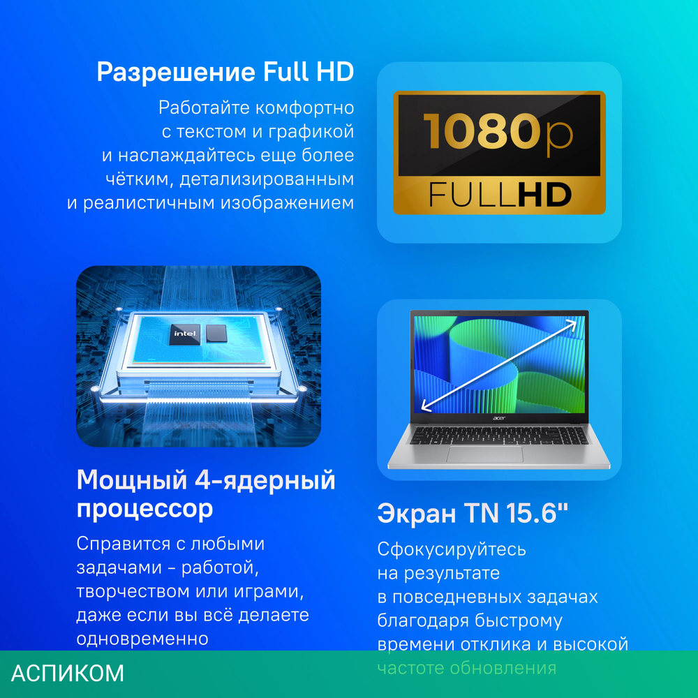 Ноутбук Acer Extensa 15 EX215-34-C6UB