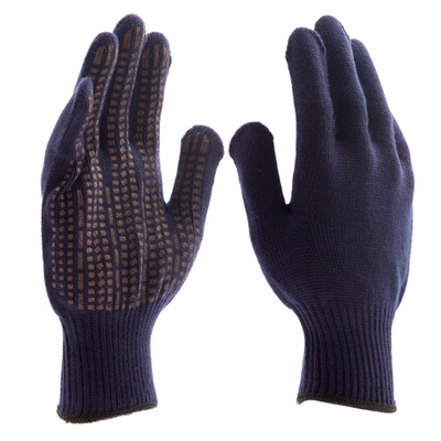 Перчатки трикотажные, акрил, ПВХ гель, "Протектор", синий, оверлок Сибртех