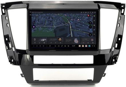 Магнитола для Mitsubishi Pajero Sport 3 2020-2024, Montero Sport (прямоугольный климат, рамка 9) - Carmedia EW-9638-2 QLed+2K, Android 13, UIS7870 (DUDU7), CarPlay, SIM-слот