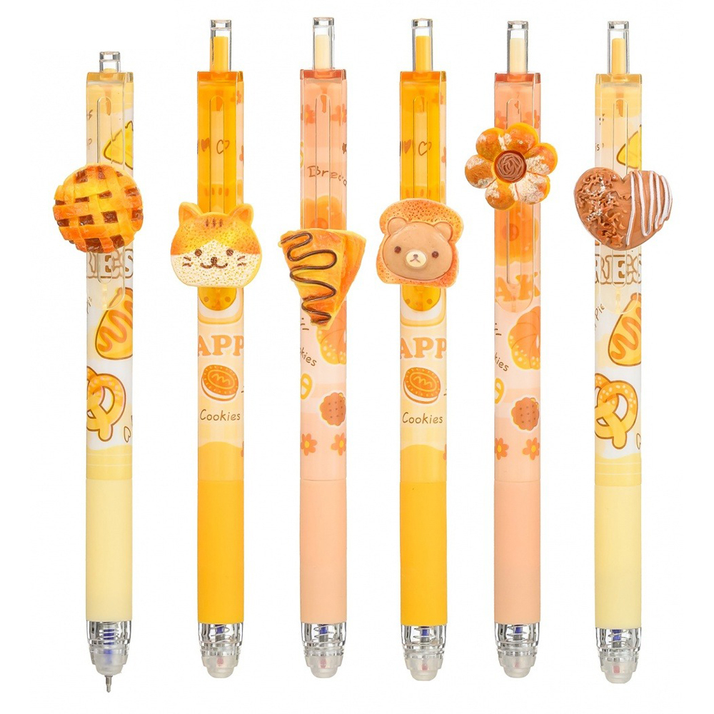 Ручка гелевая, пиши-стирай, автоматическая, Basir, синие чернила, серия "ДОМАШНЕЕ ПЕЧЕНЬЕ", с игрушкой на корпусе