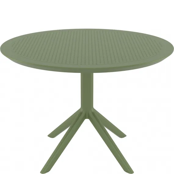 Пластиковый стол Sky Ø105 см, оливковый