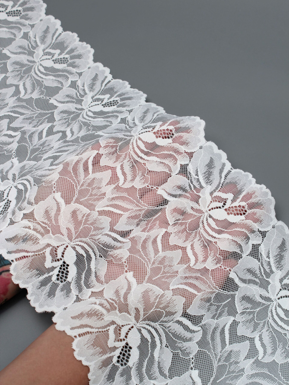 Эластичное кружево шампань ширина 23 см ОТРЕЗ 0,4 м