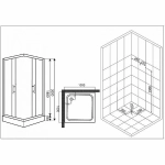 Душевой уголок Esbano ESR-8034 ESUGR8034 100х100 стекло рифленое, матовое/профиль хром