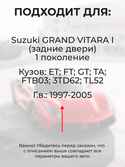 Ремкомплект ограничителей дверей Suzuki GRAND VITARA (I) ET; FT; GT; TA; FTB03; 3TD62; TL52 (Задние двери, тип 8) 1997-2005