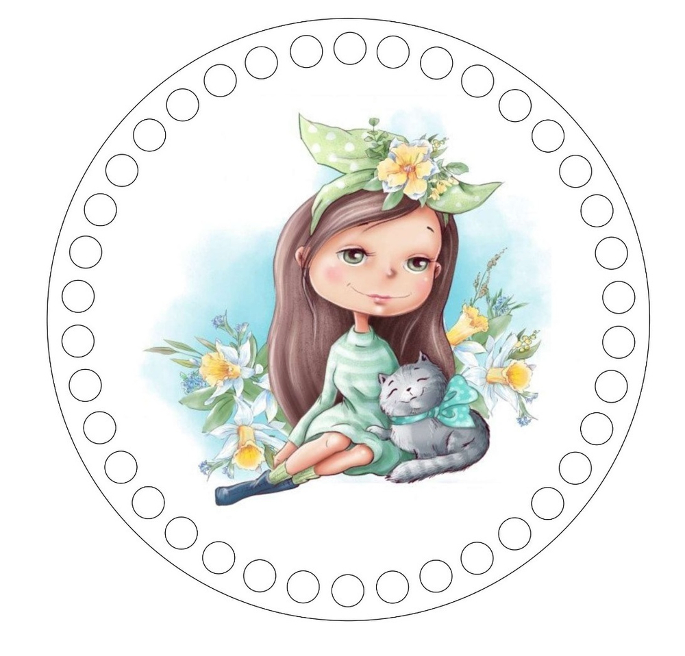 Донышко Принт Детское 15см Дизайн Девочки в ассортименте