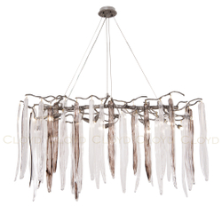 Люстра Cloyd SULAWESI C12 / шир. 122 см - серебро темн. - черн. стекло (арт.10406)