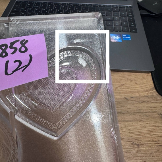 858-у | Форма для шоколадных изделий "Сердца с узором" (275*175 мм)