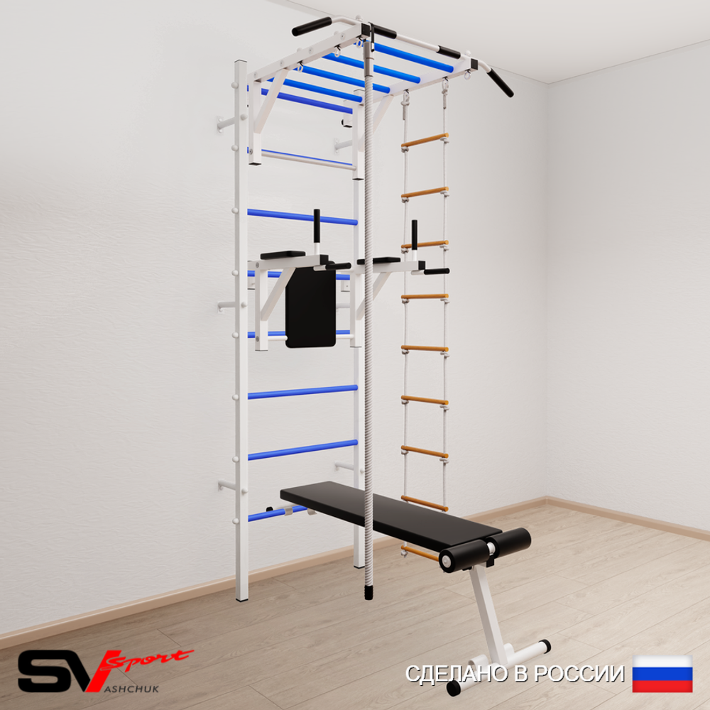 Шведская стенка Sv Sport 555 (Турник рукоход/Брусья/Скамья/Канат/Лестница)